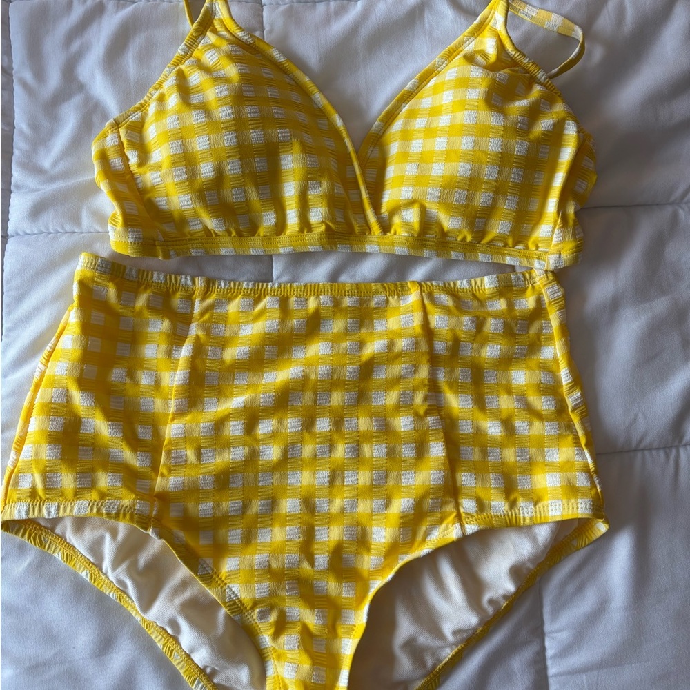Kona Sol Yellow Checkered Bikini